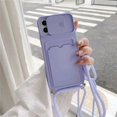 thumbnail image 1 of Luxuly Simple Card Bag Strap Cord Chain Phone Case For iPhone 14 13 12 11 Pro Max XR XS 8 7 Plus SE Necklace Lanyard Rope Cover RJ, 1 of 7