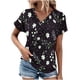 thumbnail image 1 of Tops de Algodón para Mujeres Cuello en V Moda Casual Manga Corta Primavera Verano Top para el Hogar Y Diario, 1 of 6