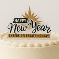 thumbnail image 6 of CakeDrake Happy New Year Cake Top Layon 2 Pack Cheers Celebrate Hooray Plastic Decoration for New Year Cakes and Desserts, 6 of 6