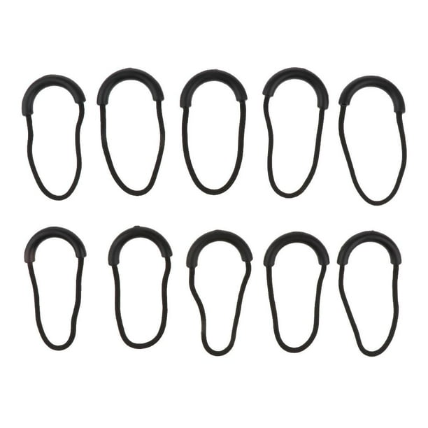 10 cremalleras en U, extensor de cremallera, repuesto para ropa, mochilas, bolsas de viaje, Negro
