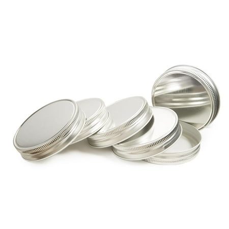 Darice Wide Mouth Mason Jar Lids: Silver Tin, 3.4 x .7 inches, 6 (Best Mason Jar Brand)