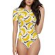 thumbnail image 1 of Balery Banana Fruit Body de cuello redondo de manga corta para mujer Tops de manga corta Tops básicos-X-Large, 1 of 7