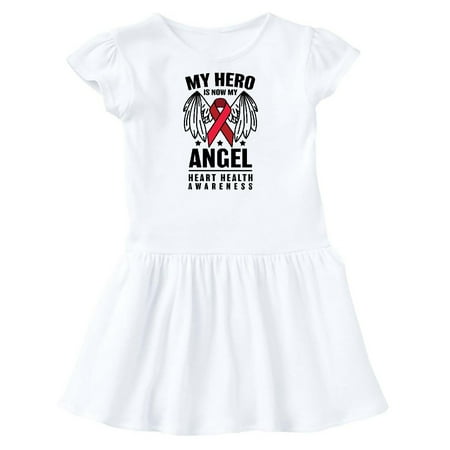 

Inktastic Heart Health Awareness My Hero is Now My Angel Gift Toddler Girl Dress