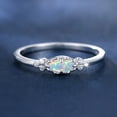 thumbnail image 2 of AQYYI 925 Sterling Silver Marquise Opal CZ Ring, Dainty Stackable Fashion Ring, Polished Promise Ring Jewelry for Everyday & Occasion Wear, Sizes 6, 2 of 6
