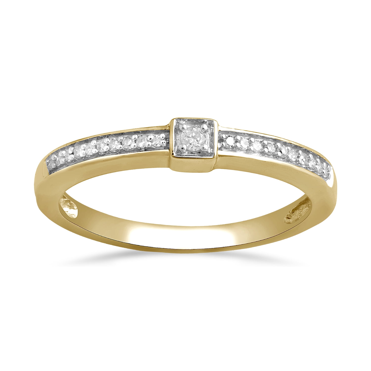 10K YG White Diamond Fashion Ring