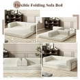 thumbnail image 4 of Convertible Sofa Couch Sleeper Sofa Bed w/Corduroy Fabric, 78.5'' Foldable Upholstered Compressed Floor Couch for Living Room, Apartment No Assembly Required (Beige), 4 of 7
