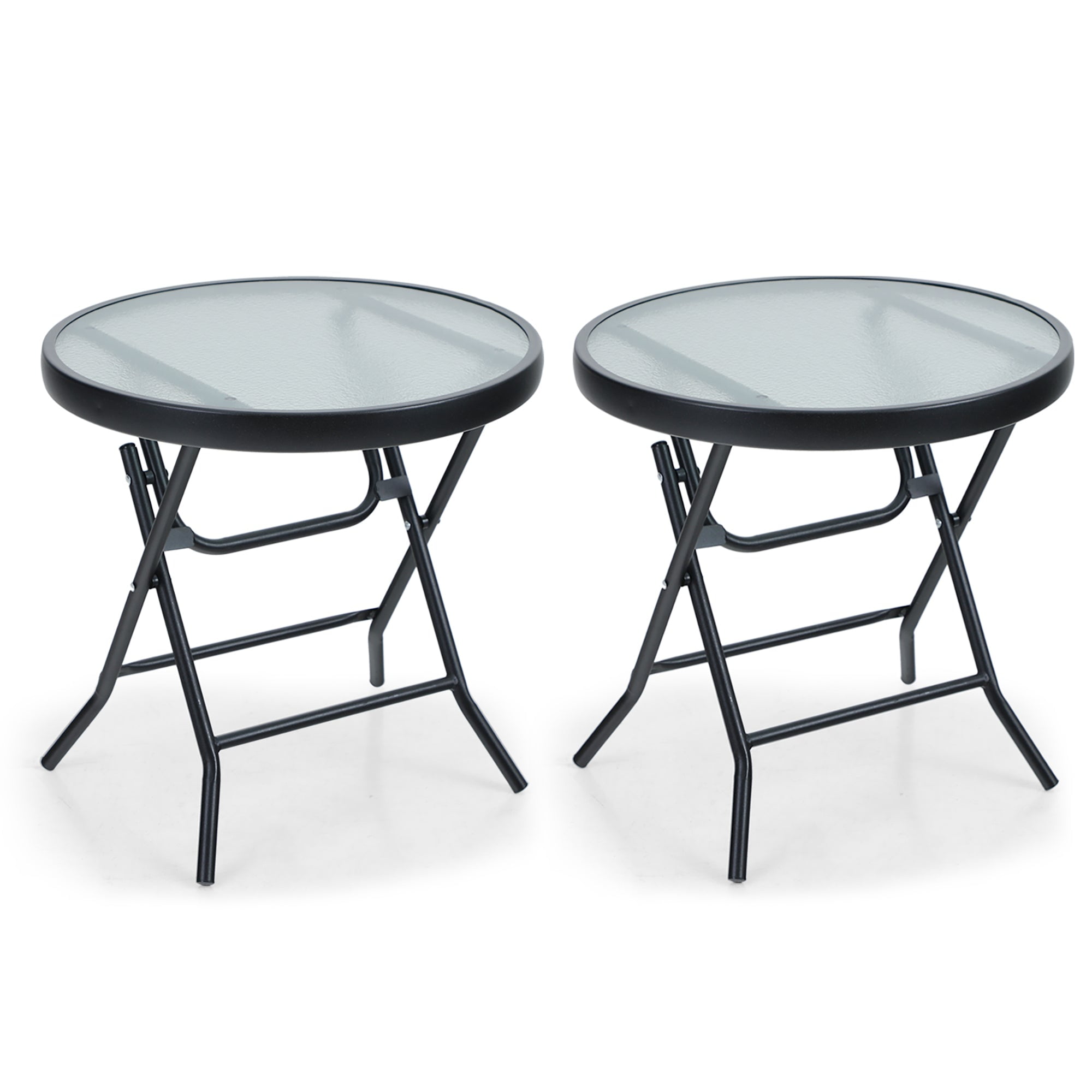 Sophia & William 2 Piece 18 inch Patio Round Folding Side Table Small