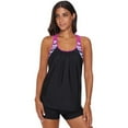 thumbnail image 4 of Haut de Tankini Rehausseur à Dos en T à Bretelles, Imprimé à Rayures Blouson pour Femme, 4 of 6