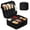 Black, variant on Makeup Organizer Case with Adjustable Dividers, Portable PU Leather Cosmetic Bag with Brush Holder, Travel Makeup Storage Box for Women, Pink