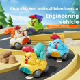 thumbnail image 2 of Portable Inertial Car, Push Cartoon Inertia Cars, Fun Cartoon Chicken Design for Imagination Development, Birthday Gift, 2 of 8