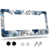 1 Pcs Watercolor Cross License Plate Frame, License Plate Cover for Car Decorative Parts, Aluminum License Plate Bracket Holder Rust-Proof Weather-Proof for US Standard Car