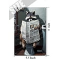 thumbnail image 5 of Raccoon Reading The Newspaper On Toilet Funny Painting Wall Art Retro Tin Sign Raccoon Decor Funny Bathroom Wall Decor Restroom Wall Decor for Man Cave Garage 5.5x8 Inch, 5 of 7