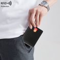 thumbnail image 2 of Monedero para hombre con cepillo antirrobo RFID, tarjetero para múltiples tarjetas, tarjetero para hombre, clip dorado de fibra de carbono, 2 of 5