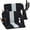 black, variant on GIMMYFIVE Extra Wide Stadium Seat for Bleachers, 6-Position Reclining Portable Chair with Back Support and Armrests, 2 Cup Holders