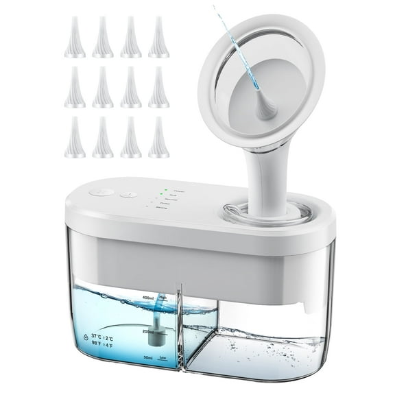Electric Ear Wax Removal Kit,Electric Ear Wax Removal Tool, Ear Cleaning Kit with Automatic Sewage System, 4 Cleaning Modes, 3 Wash Tips, 10min Auto Off,White
