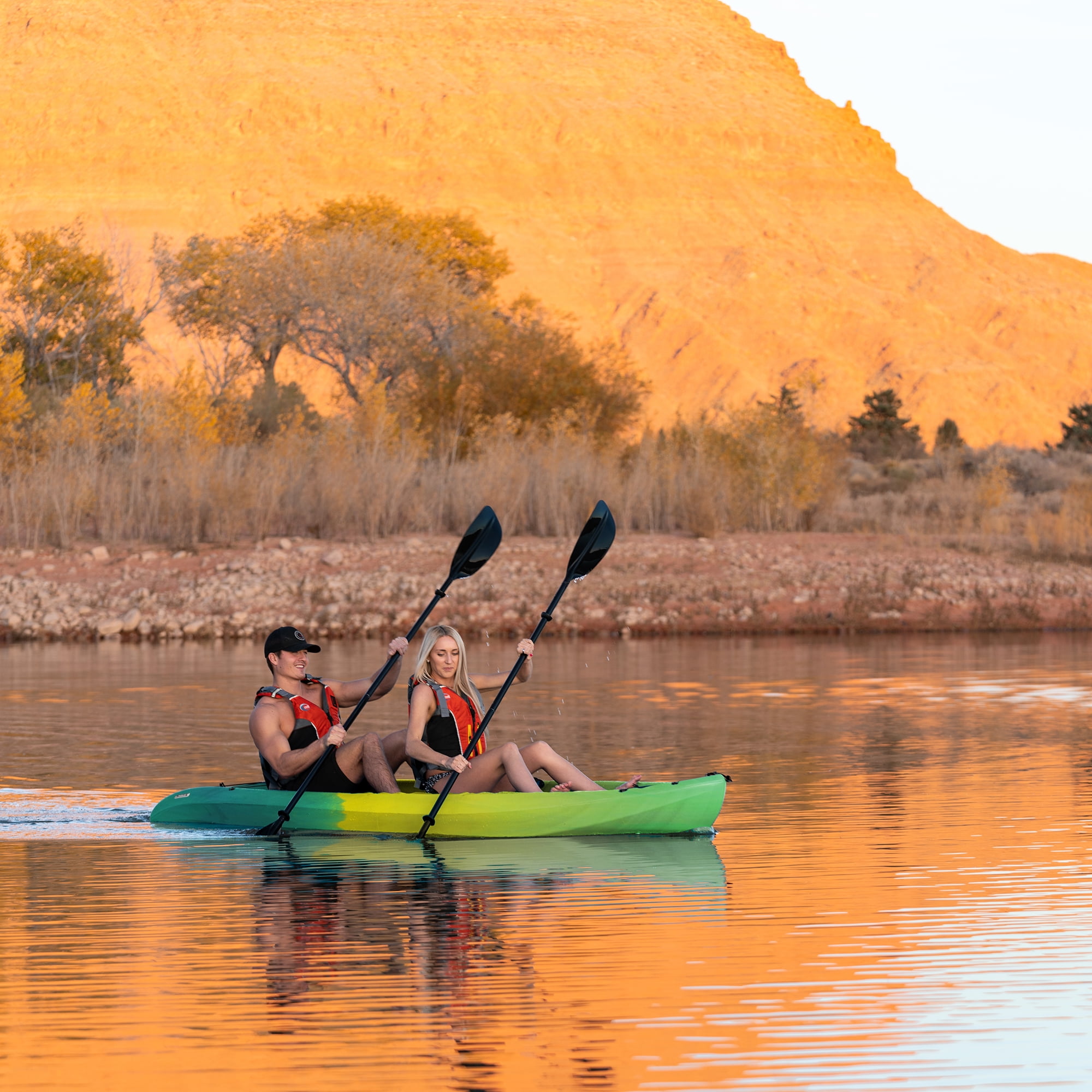 Lifetime Envoy 10.5 ft Sit-On-Top Tandem Kayak with Paddles, Sunset Fusion (91260)
