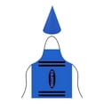 thumbnail image 1 of Wax Crayon For Carnival & Theme Party Colourful Fancy Dress Set For Adults With Apron And Hat Fun Available In 8 Colours, 1 of 9