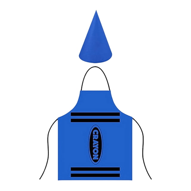 Wax Crayon For Carnival & Theme Party Colourful Fancy Dress Set For Adults With Apron And Hat Fun Available In 8 Colours