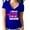 Blue, variant on I Wear Pink For My Grandmother Lady V Neck Shirt Womens Tee Color Black Small