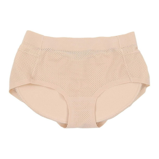 Padded Underwear Body Curve Shaping Butt Lift Panties Breathable Thin Light Nylon Fabric Elastic Sponge Butt Shapewear Skin Color XL