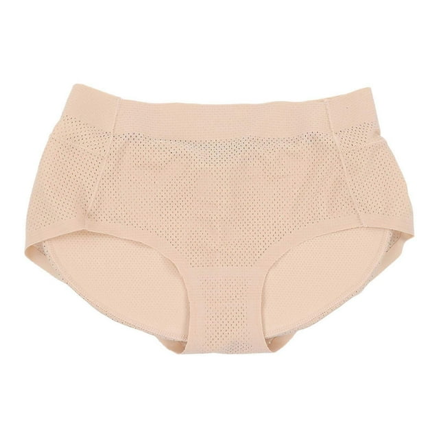 Padded Underwear Body Curve Shaping Butt Lift Panties Breathable Thin Light Nylon Fabric Elastic Sponge Butt Shapewear Skin Color L