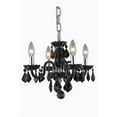 thumbnail image 1 of Elegant Lighting Rococo 15" 4 Light Royal Crystal Chandelier in Black, 1 of 1