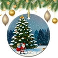 thumbnail image 4 of HongHeng 1Pc Acrylic Round Christmas Ornament, Santa on the Move Print Round Acrylic Ornament Festive Tree Decoration with Hanging String, Lightweight, 4 of 7