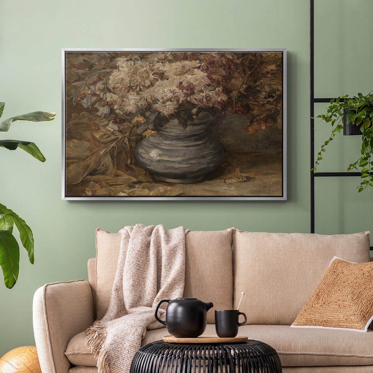 Vintage Botanical Print-LXIV By Wexford Home Framed in Silver Wood Gallery Wrapped Canvas 25 in. x 37 in.