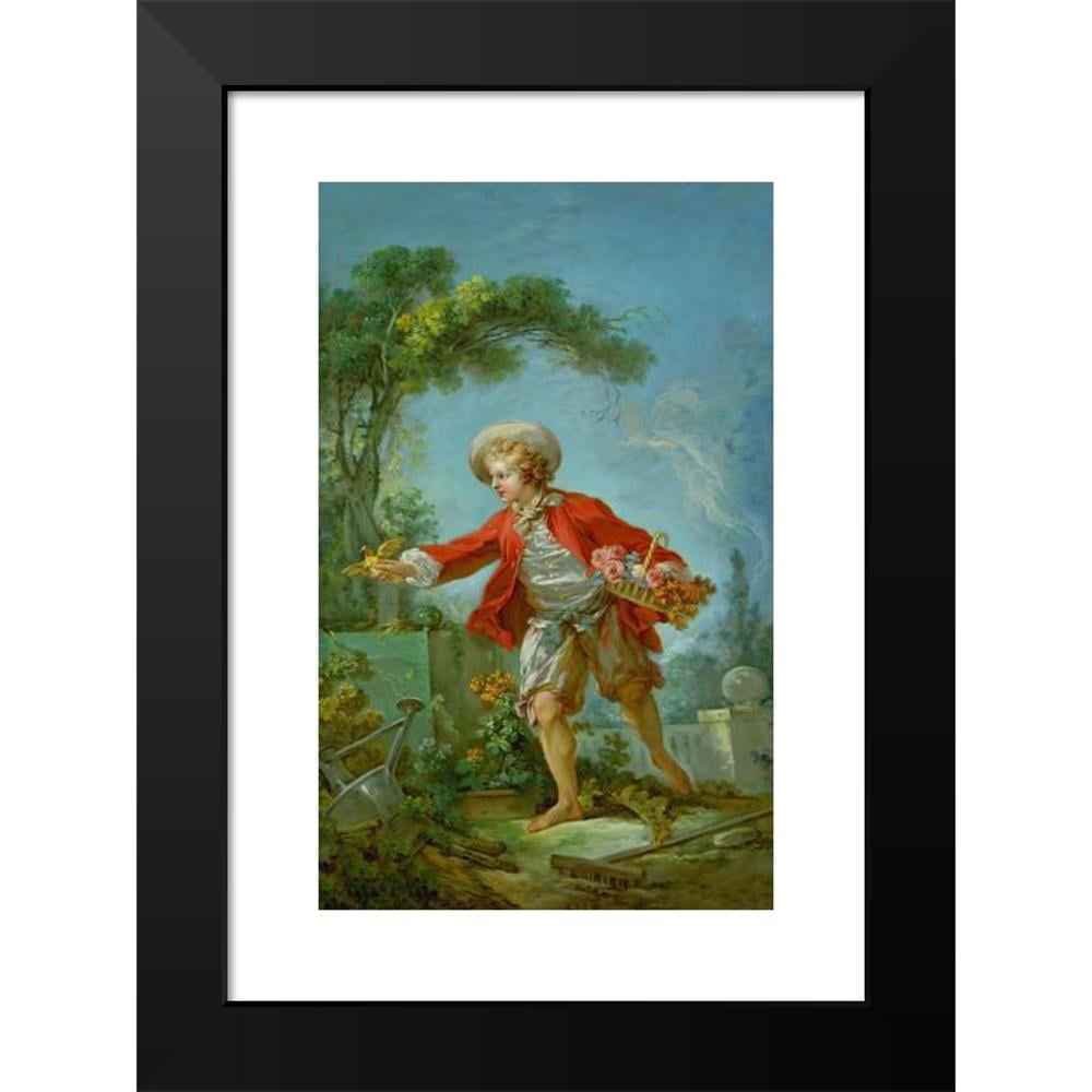 Jean-Honoré Fragonard 11x14 Black Modern Framed Museum Art Print Titled - The Gardener (Between 1754 and 1755)