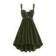 thumbnail image 2 of Enjoytime Midi Dresses for Women Solid Color Lace Up Sleeveless Wedding Guest Dress with Bandage Off Shoulder Vintage Gothic Halloween Costumes Army Green M, 2 of 5