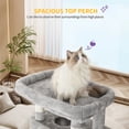 thumbnail image 4 of Hzuaneri Cat Tree, 82.6" Tall Large Multi‑Level Indoor Cat Tower with Scratching Posts, Hammock & Pom Poms, Light Grey, 4 of 9