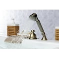 thumbnail image 3 of Kingston Brass KSK3353PLTR Deck Mount Hand Shower with Diverter for Roman Tub Faucet, Antique Brass, 3 of 5