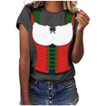 thumbnail image 2 of Pompotops Blouse Décontractée Mode Femme Imprimé Oktoberfest Col Rond T-Shirt Blouse Imprimée Tee Liquidation, 2 of 5