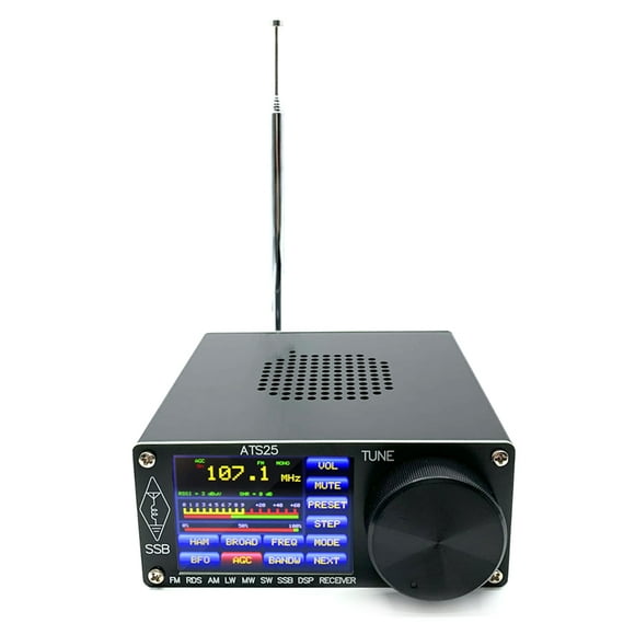 All-Band Aluminium Alloy Cover DSP LW MW SW SSB with 2.4 Inch Touching Screen Search HAM Band Quick Channel