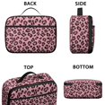 thumbnail image 3 of Black and Pink Leopard Print Insulated Lunch Bag Teens,Bento School Lunch Bag for Teens for Work,Picnic or Travel 10.6x7.7x4.3 Inches,12 Can Capacity, 3 of 6
