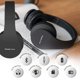 thumbnail image 4 of PowerLocus Auriculares Inalámbricos Bluetooth Estéreo Plegables, Auriculares con Cable Recargables con Micrófono Incorporado para iPhone, Samsung, LG, iPad (Negro), 4 of 5