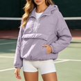 thumbnail image 2 of Women's Contrast Color Patchwork Hoodie with Pockets, Cozy Sweatshirt for Fall Winter, 2 of 5