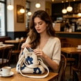 thumbnail image 5 of Dyegold Crochet Tote Bag Handmade Flower Mesh Knit Shoulder Bag with Detachable Tassel Boho Crossbody for Beach Shopping Travel Daily Use, 5 of 9
