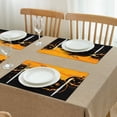 thumbnail image 3 of Hallowmas Grimace Pumpkin Ghost Boo Linen Placemats 4pcs Durable Linen Placemats 12 X 18 Inch Seasonal Farmhouse Holiday Rustic Decor for Kitchen Dining Table Halloween Gifts, 3 of 5