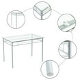 thumbnail image 4 of [110 X 70 X 76Cm] Iron Glass Dining Table And Chairs Silver One Table And Four Chairs MDF Cushion, 4 of 27