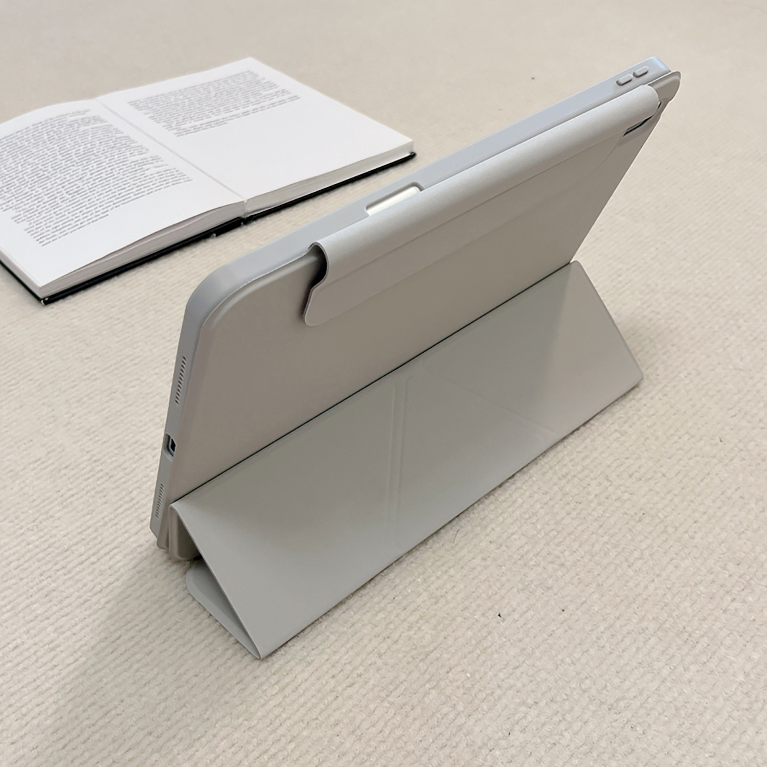 Allytechgroup iPad Mini 7th 6th Generation Case with Pencil Holder, Slim Magnetic Stand Cover, Auto Sleep/Wake, Trifold Protective Shell Case for Apple iPad mini 6/ Mini 7 8.3", Gray