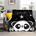 thumbnail image 1 of Manta de franela con dibujos de Panda Kawaii para niños, ropa de cama de viaje, sofá, regalo, supersuave, 1 of 4