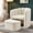 Creamy White, variant on Romorgniz Barrel Chair with Storage Ottoman, Teddy Fleece Barrel Accent Chair & Footrest Set Comfy Ergonomic Shell Back with Lumbar Support, Khaki
