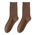 thumbnail image 4 of Tnobhg 1 Pair Women Socks Mid-tube No Odor Solid Color High Elasticity Anti-slip Breathable Soft Sweat-absorption Anti-shrink Sports Cotton Piled Socks, 4 of 7