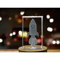 thumbnail image 3 of Rocket Space Ship 3D Engraved Crystal 3D Engraved Crystal Keepsake/Gift/Decor/Collectible/Souvenir, 3 of 6