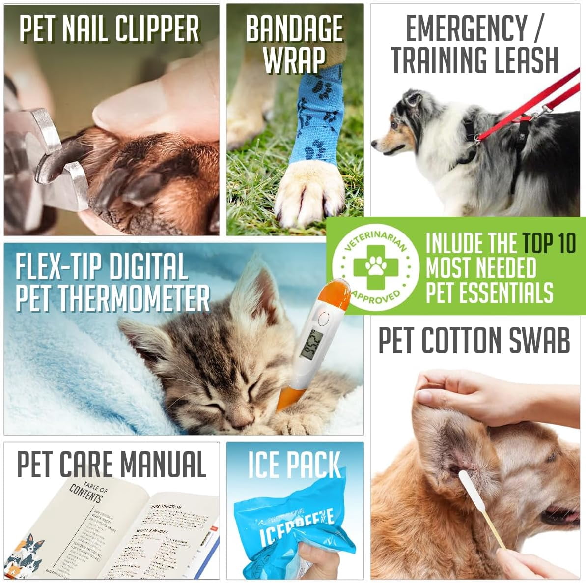 Pet Medic First Aid Kit | 95-Piece Vet-Approved Supplies for Dogs, Cats & Animals | Compact Travel Bag for Home, Car & Outdoor Adventures