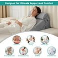 thumbnail image 6 of 3Pcs Orthopedic Bed Wedge Pillow Set, Foam Wedge Pillow Post Surgery for Back, Leg and Knee Support, Adjustable 9&12 Inch Folding Triangle Pillow for Sleeping, Acid Reflux, Snoring, Grey, 6 of 14