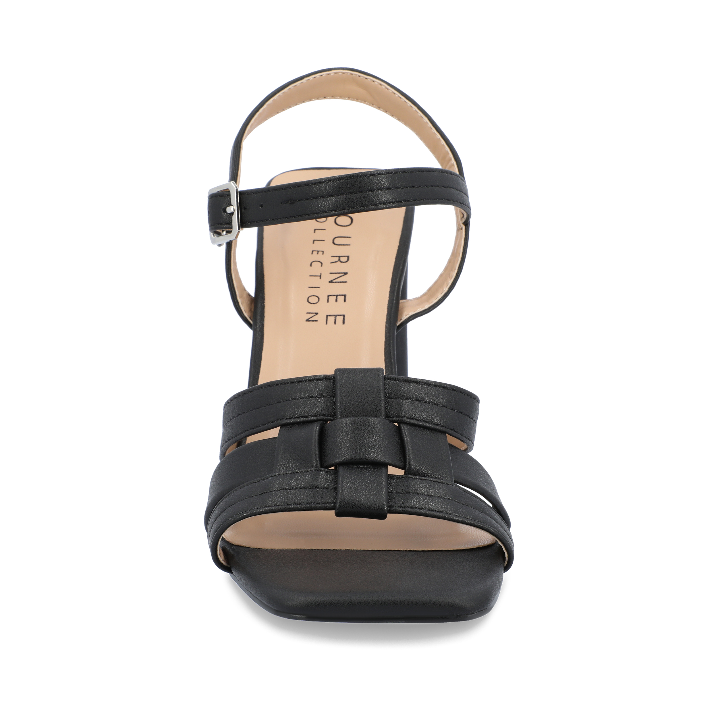 Journee Womens Gibssen Ankle Strap Covered Block Heel Sandals