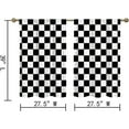 thumbnail image 4 of Black and White Checkered Kitchen Curtains, Rustic Farmhouse Kitchen Curtain, Checkerboard Vintage Small Kitchen Curtains Sets for Cafe Window Treatment Drapes 2 Panels (Each 27.5x39 Inch), 4 of 6