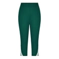 thumbnail image 7 of CPNG Girls Summer Capri Slim Pants Summer Sports 3/4 Length Leggings High Waist Running Yoga Athletic Leggings(Green,10-11 Years), 7 of 7